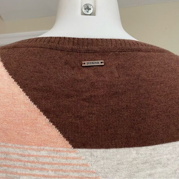 PRANA ANKA SWEATER DRESS bold stripe knit, merino wool cotton‎ blend size small - Picture 5 of 9